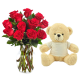 Roses & Cuddles the Bear