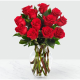 12 Red Roses in a Vase