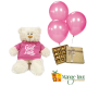 Good Luck Teddy, Belgian Chocs & Balloons