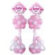 It's A Girl Flower Pillars x 2 
