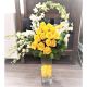 Yellow Sunshine Roses & Orchids